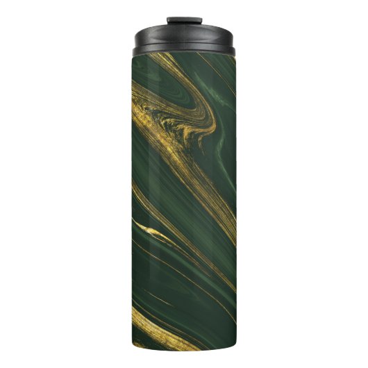 Luxe groene Onyx: gouden marmer. Thermosbeker (Voorkant)