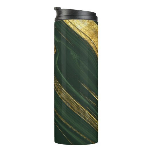 Luxe groene Onyx: gouden marmer. Thermosbeker (Geroteerd rechts)
