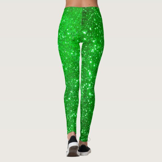 Luxe Groene Populaire Gift Gold Glitter Leggings (Achterkant)