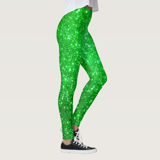 Luxe Groene Populaire Gift Gold Glitter Leggings (Rechts)