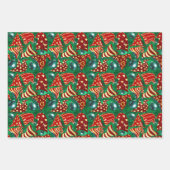 Luxe groene rode faux glitter kabouters pet Kerst Inpakpapier Vel (Voorkant 2)