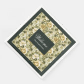 Luxe groene servetten gouden blad tafelaccent (Hoek)