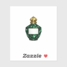Luxe groene smaragd potfles sticker elegant