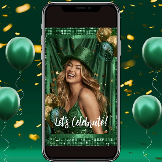 Luxe Groene St Patrick's Day Foto uitnodiging