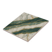 Luxe groene witte marmer met gouden aders tegeltje (Zijkant)