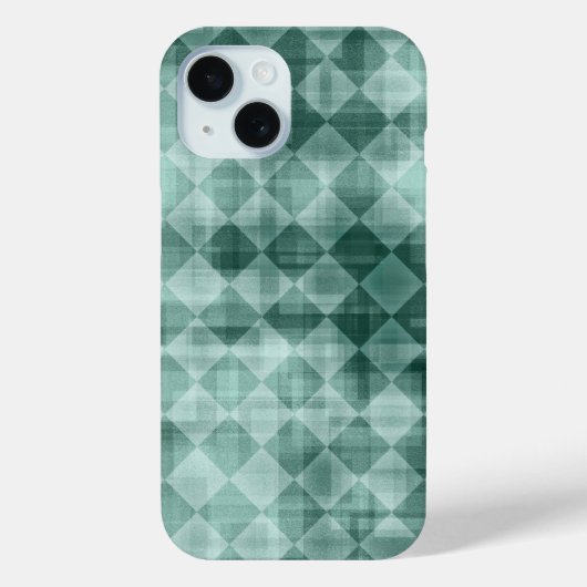 Luxe Groene Witte Rhombus Waterverf Abstracte Kuns Case-Mate iPhone Case (Achterkant)