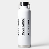 Luxe Groot Logo Patroon Wit Waterfles (Voorkant)