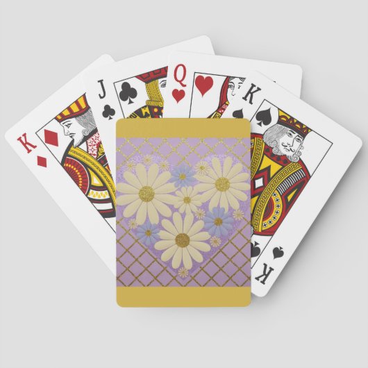 Luxe Groovy Daisies Heart Card Deck Pokerkaarten (Achterkant)