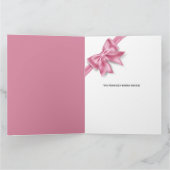 Luxe grote roze boog brede streep verjaardagsmeisj kaart (Binnen)