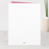 Luxe grote roze boog brede streep verjaardagsmeisj kaart (Achterkant)