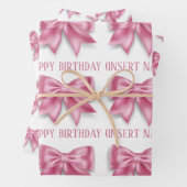 Luxe grote roze leuning brede strips inpakpapier vel (In situ)