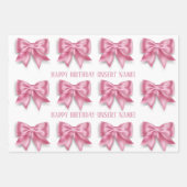 Luxe grote roze leuning brede strips inpakpapier vel (Voorkant)