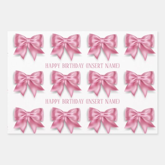 Luxe grote roze leuning brede strips inpakpapier vel (Voorkant)