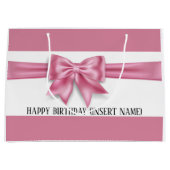 Luxe grote roze stripe DIY-partij Groot Cadeauzakje (Voorkant)