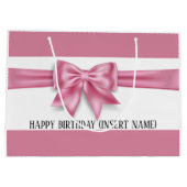 Luxe grote roze stripe DIY-partij Groot Cadeauzakje (Achterkant)