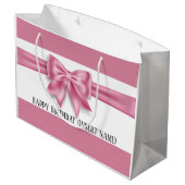 Luxe grote roze stripe DIY-partij Groot Cadeauzakje (Achterkant Gekanteld)