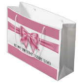 Luxe grote roze stripe DIY-partij Groot Cadeauzakje (Voorkant Gekanteld)