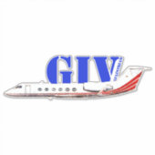 Luxe Gulfstream IV Private Jet Sticker (Voorkant)