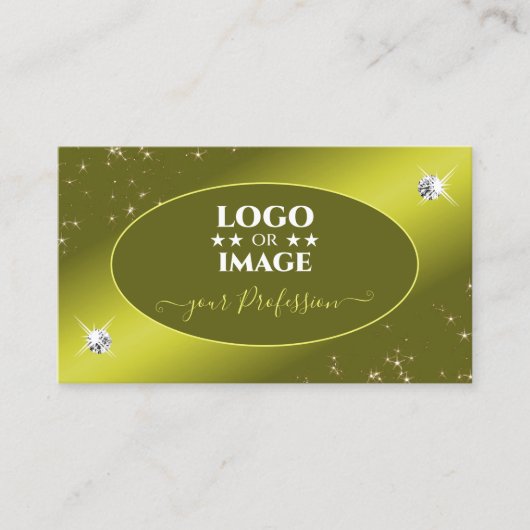 Luxe Gustard Glitter Stars Jewelen met Logo Visitekaartje (Voorkant)