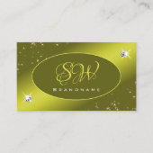 Luxe Gustard Glitter Stars Jewels Initialen Visitekaartje (Voorkant)