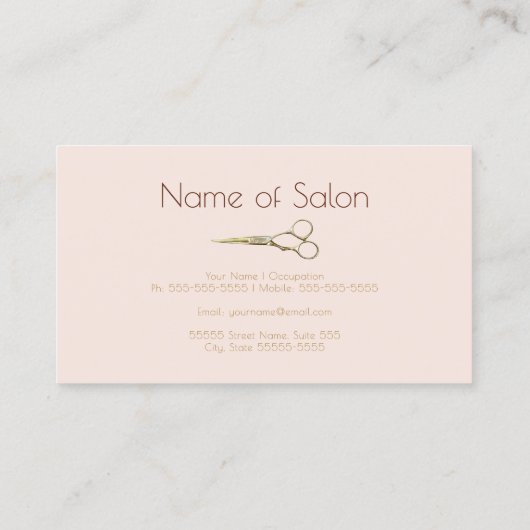 Luxe Haarsalon Gouden Glitter Romantische Roze Bok Visitekaartje (Achterkant)