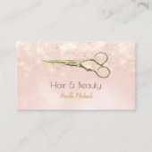 Luxe Haarsalon Gouden Glitter Romantische Roze Bok Visitekaartje (Voorkant)