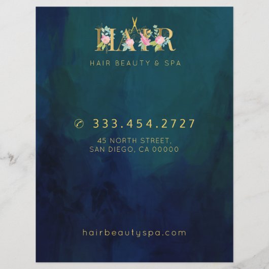 Luxe haarsalon service  marinemenuflyer (Achterkant)