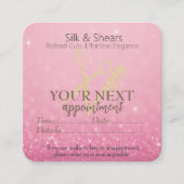 Luxe haarstudio | Roze glitter en gouden Logo - Klantenkaartje (Voorkant)
