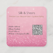 Luxe haarstudio | Roze glitter en gouden Logo - Klantenkaartje (Achterkant)