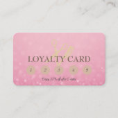 Luxe haarstudio | Roze glitter en gouden Logo - Klantenkaartje (Voorkant)