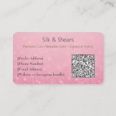 Luxe haarstudio | Roze glitter en gouden Logo - Klantenkaartje (Achterkant)