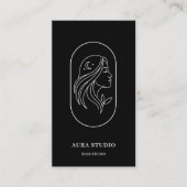 Luxe Haarstylist | Lijnkunst Haarsalon QR-code Visitekaartje (Voorkant)