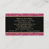 Luxe Haarstylist Roze Cheetah Print Haarsalon Visitekaartje (Achterkant)