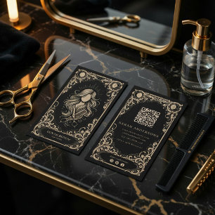 Luxe Haarstylist Vintage Celestial Salon Visitekaartje