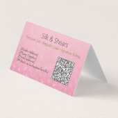 Luxe Hair Studio Visitekaartje met Roze Glitter (Achterkant)