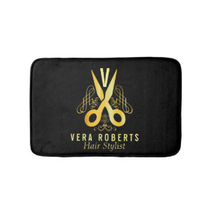 Luxe Hair Stylist Gouden Schaar & Beauty Salon Badmat