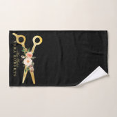 Luxe Hair Stylist Gouden Schaar zwart Damask Bad Handdoek (Handdoek)