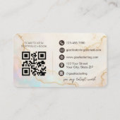 Luxe Hair Stylist Pearl Opal Gold Script Visitekaartje (Achterkant)