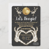Luxe Halloween Dans Skeletten Disco Ball Party Kaart (Voorkant)