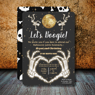 Luxe Halloween Dans Skeletten Disco Ball Party Kaart