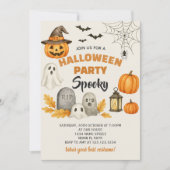 Luxe Halloween Party Kaart (Voorkant)