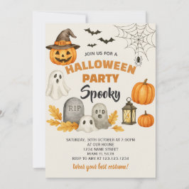 Luxe Halloween Party Kaart