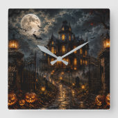 Luxe Halloween wandklok | Geheime Goth-kasteel (Voorkant)
