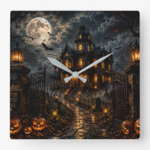 Luxe Halloween wandklok | Geheime Goth-kasteel