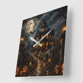 Luxe Halloween wandklok | Geheime Goth-kasteel (Hoek)