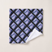 LUXE HAMPTON BLACK PAARSE MARBLE GRID BAD HANDDOEK (Wasdoekje)
