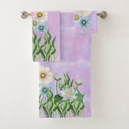 Luxe handdoek ingesteld op Decor met trendy patron