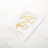 Luxe handgeschreven script foto save the date  folie uitnodiging (Gedraaid)