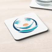 Luxe Hangmat Zonsondergang Logo Bier Onderzetter (Linkerzijde)