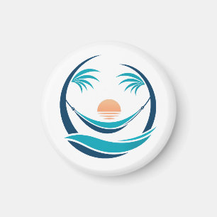 Luxe Hangmat Zonsondergang Logo Magneet